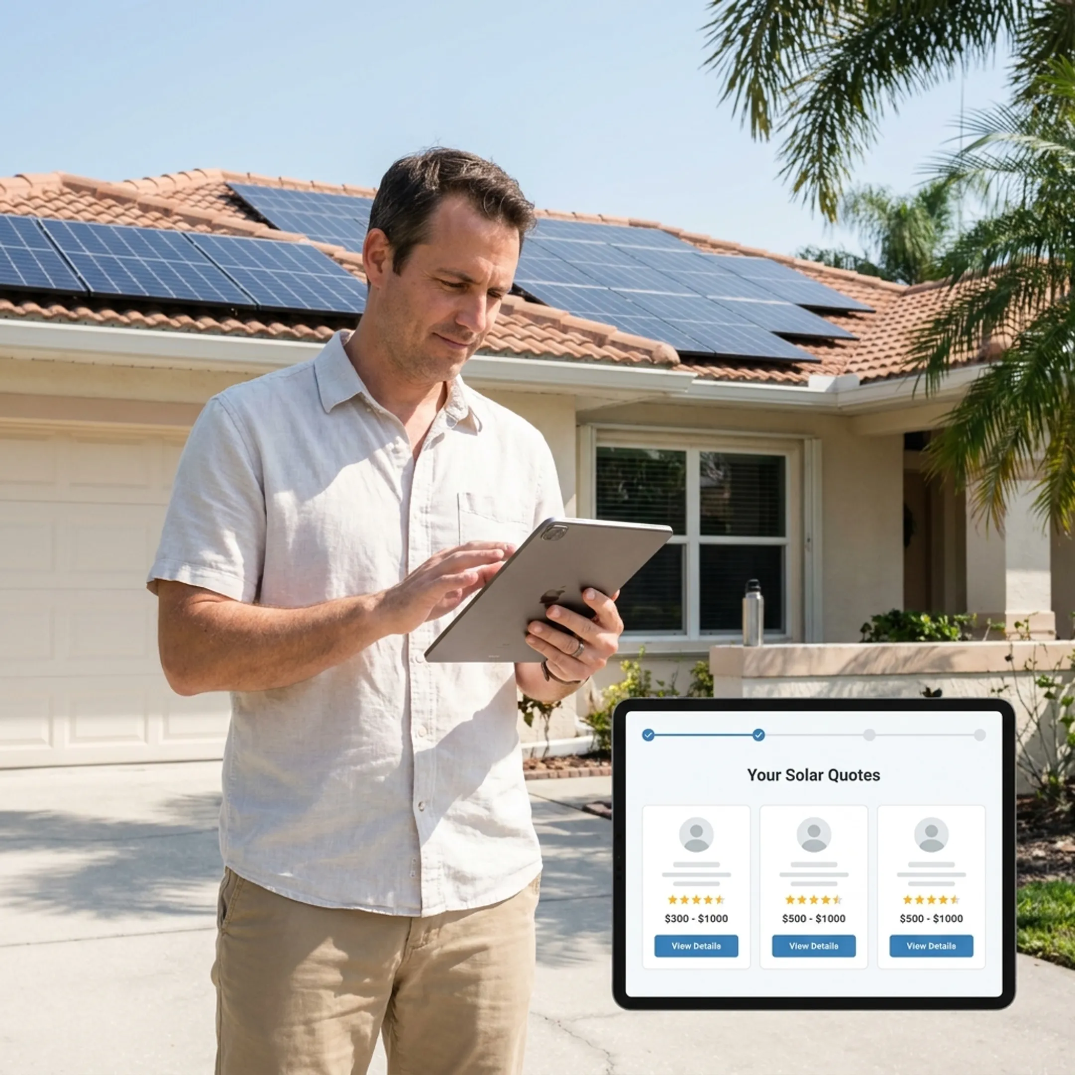 Home with rooftop solar panels in Boca Raton
