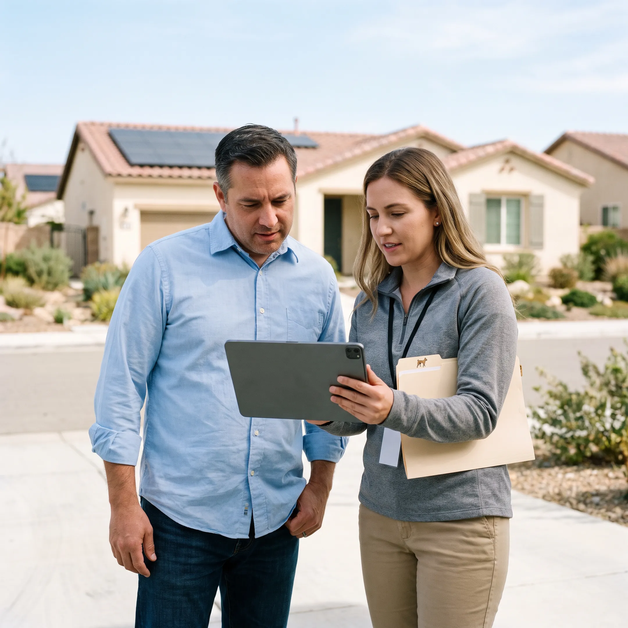Homeowner reviewing solar installation quotes for a Los Angeles property