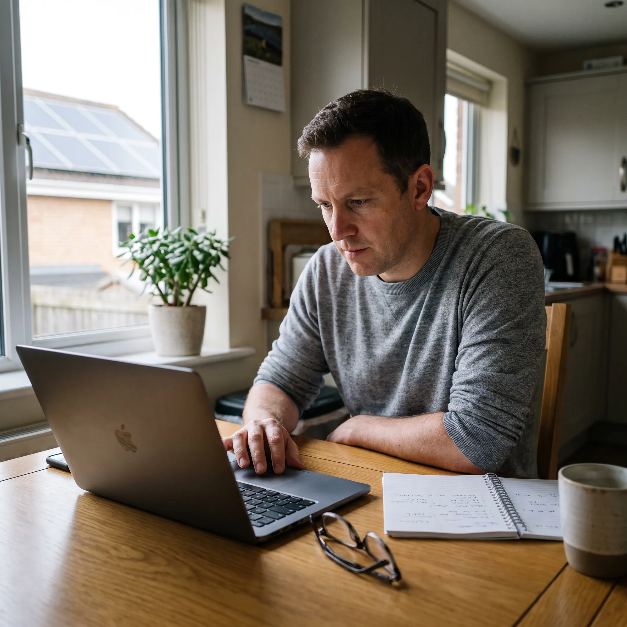 Homeowner reviewing solar installation quotes on a laptop