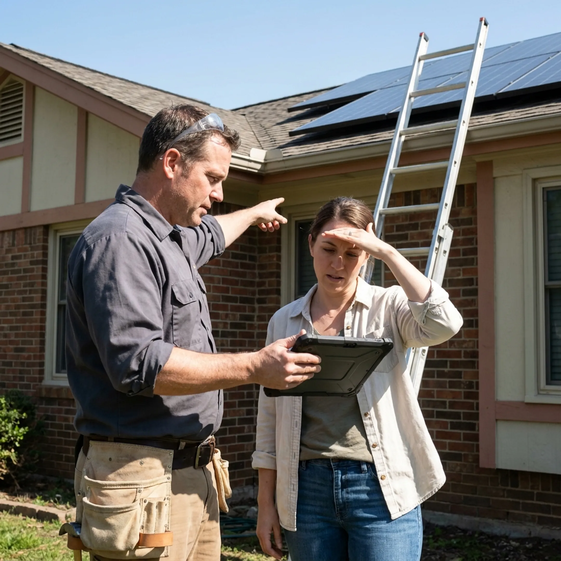 Home with rooftop solar panels in a Baltimore residential neighborhood