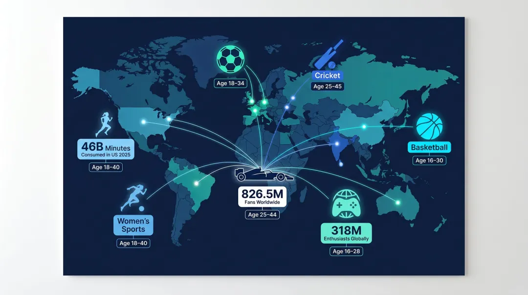 Global sports market guide mapping sports to regions and D2C target demographics