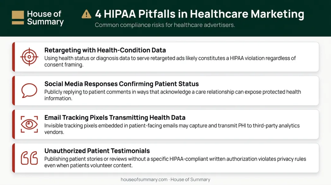 Four common HIPAA marketing violations healthcare organizations must avoid infographic