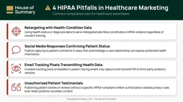 Four common HIPAA marketing violations healthcare organizations must avoid infographic