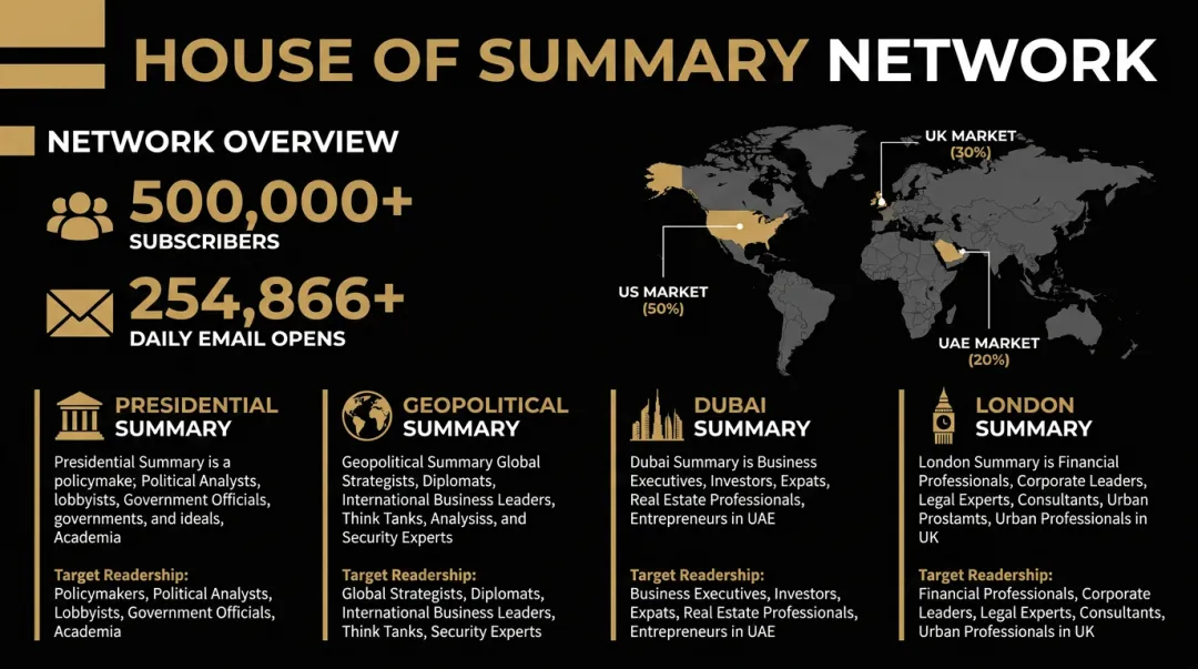 House of Summary newsletter network audience reach statistics and publication overview