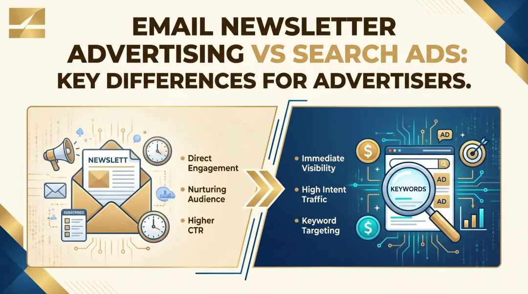 Email Newsletter Advertising vs Search Ads: Key Differences for Advertisers