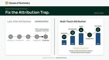 Multi-touch attribution model versus last-click attribution comparison for native advertising