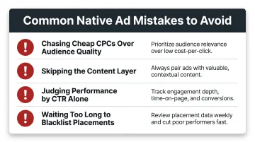 Four common native ad mistakes and how to avoid them infographic