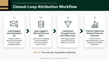 Closed-loop CRM attribution four-step process flow from ad click to revenue