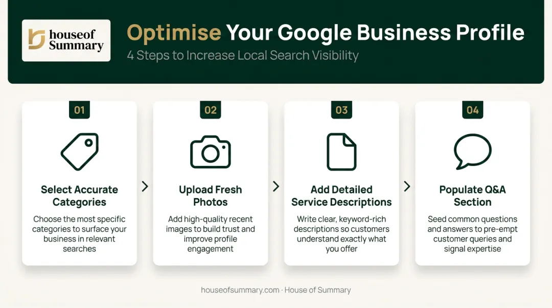 4-step Google Business Profile optimization process for dermatology practices