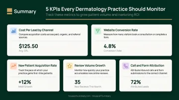 Five key dermatology advertising KPIs dashboard metrics for ROI tracking