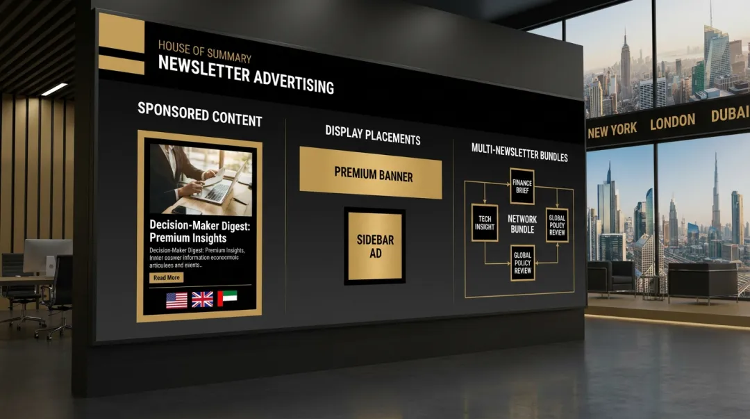 House of Summary newsletter advertising placements across multi-market subscriber network