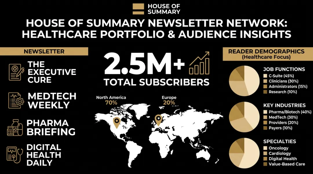 House of Summary newsletter network audience reach and demographic overview display