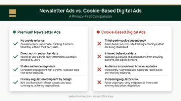 Newsletter advertising first-party data advantages versus cookie-dependent digital ad channels