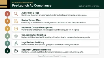Six-step healthcare ad compliance checklist from pixel audit to documentation