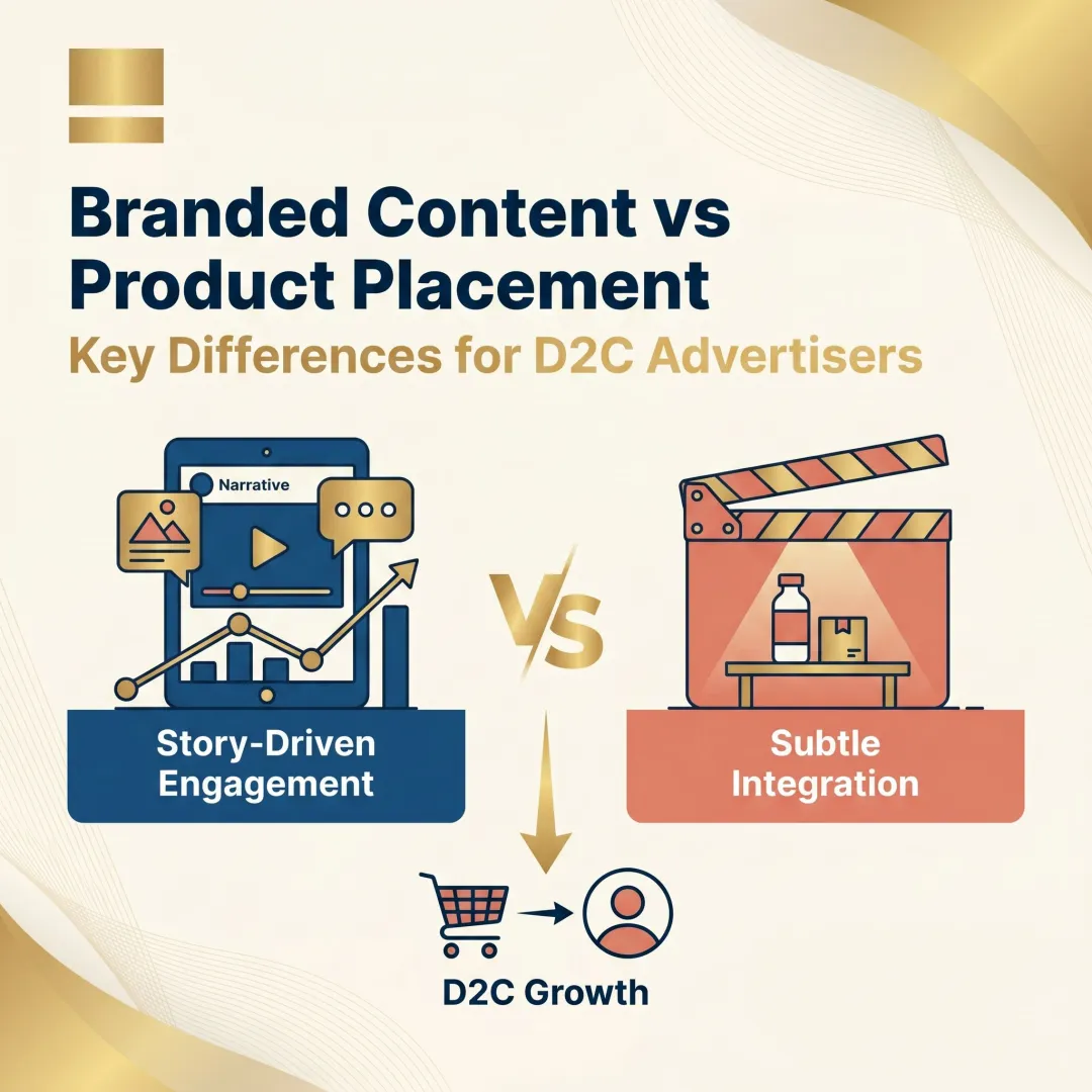 Branded Content vs Product Placement: Key Differences for D2C Advertisers