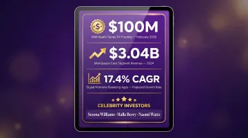 Menotech market growth statistics investment figures and celebrity backers infographic