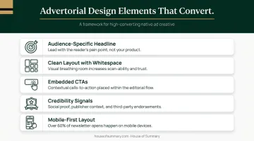 Five key design elements of high-converting advertorial landing pages across all formats
