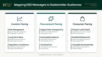 ESG advertising message mapping framework for investors procurement teams and consumers