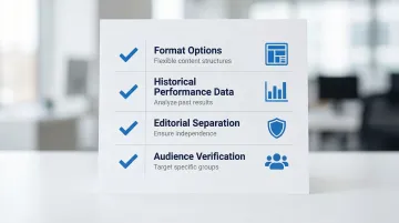 Four key criteria for evaluating newsletter advertising placements checklist infographic