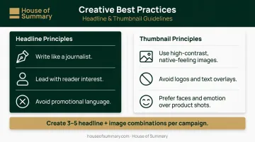 Native ad creative best practices headline and thumbnail principles side-by-side guide