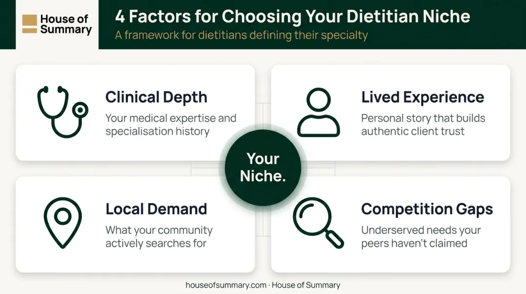 Four-factor niche selection framework for dietitian private practice
