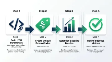Newsletter campaign UTM tracking setup process from URL tagging to conversion attribution