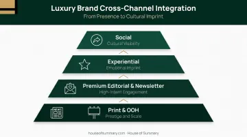 Luxury brand cross-channel advertising strategy stack print digital experiential social touchpoints