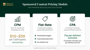 Sponsored content pricing models CPM flat-rate CPA comparison with benchmark ranges