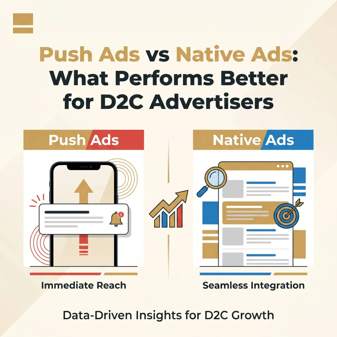 Push Ads vs Native Ads: What Performs Better for D2C Advertisers