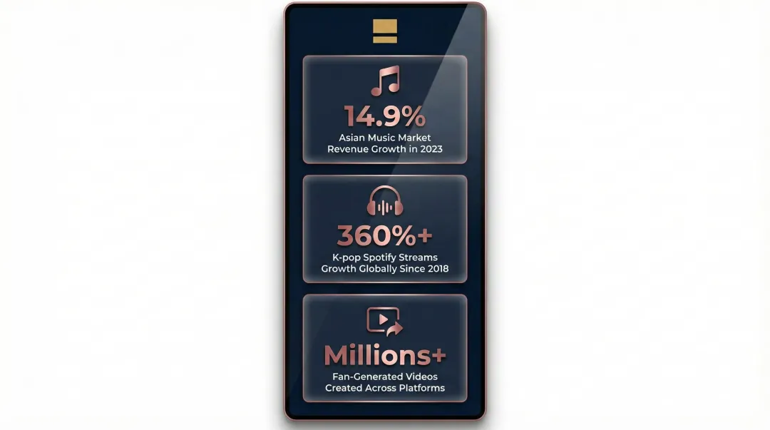 K-pop luxury brand marketing stats showing streaming growth and fandom economy data