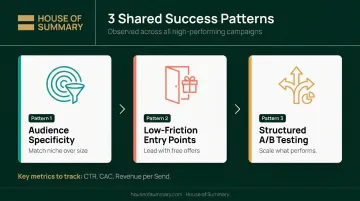 Three winning newsletter ad campaign patterns audience targeting low-friction offers and structured testing