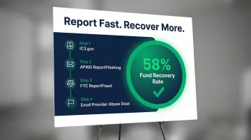 Presidential email scam reporting steps and FBI 58 percent fund recovery rate outcome