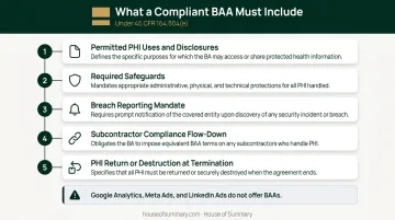 Five required elements of a HIPAA-compliant Business Associate Agreement for marketers