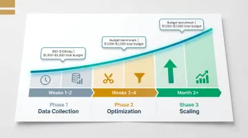 Native affiliate campaign profitability timeline showing 8-week testing and optimization phases
