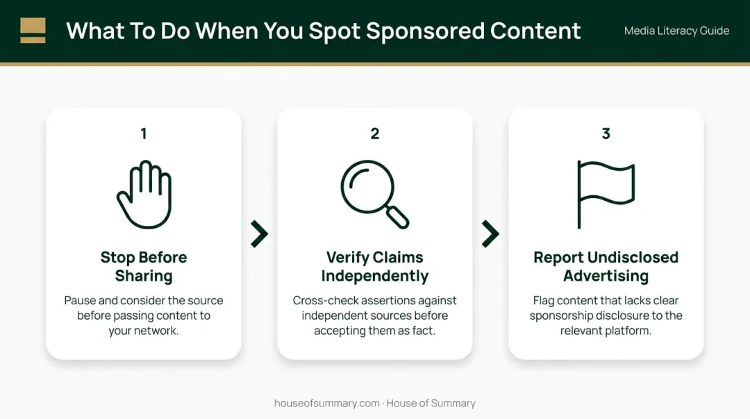 Three-step action plan for readers who spot undisclosed sponsored content online