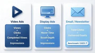 Ad engagement rate formulas compared across video display and email formats