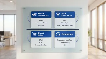 Campaign goal to KPI mapping framework four advertising objectives infographic