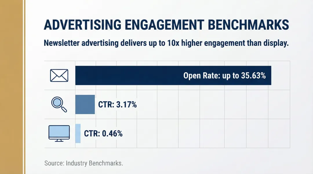 Advertising channel performance comparison CTR benchmarks email search and display ads