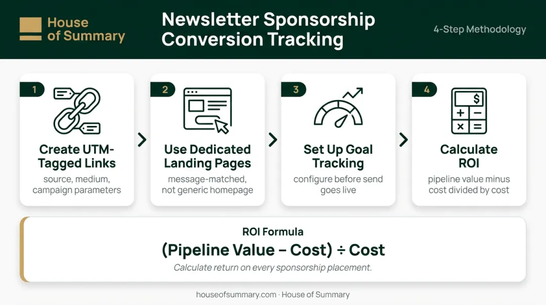 4-step newsletter sponsorship ROI conversion tracking setup process for fintech brands