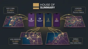 House of Summary newsletter audience reach map showing executive readership across key cities