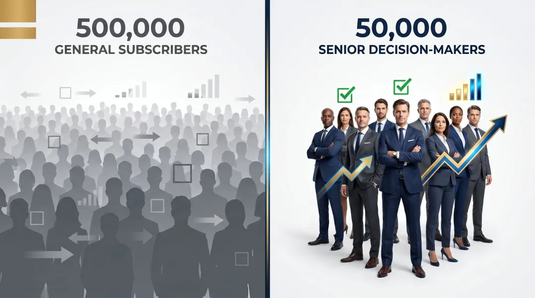 Two contrasting audience segments illustrating niche quality versus broad subscriber volume
