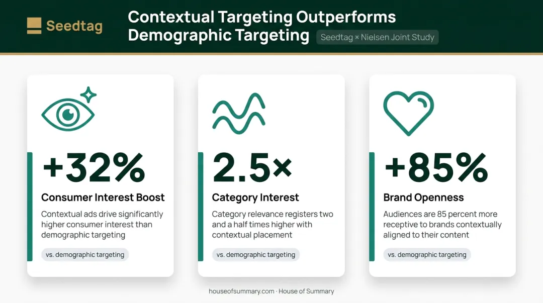 Contextual targeting versus demographic targeting three key performance metrics comparison