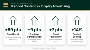 Forbes IPG Newhouse branded content study results versus display ads four key metrics