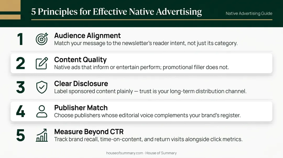 Five principles for maximizing native advertising campaign ROI and conversions