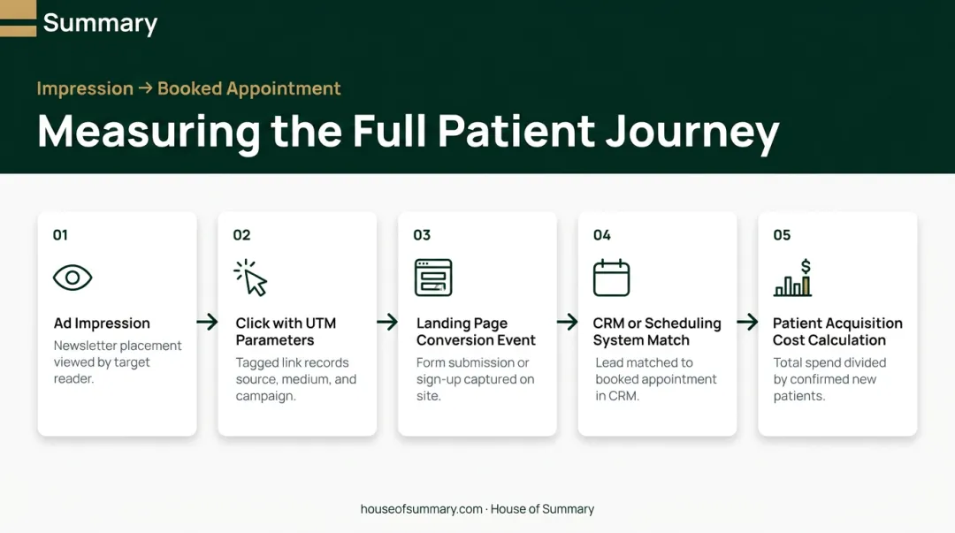 Healthcare paid social ROI measurement framework from ad impression to booked appointment