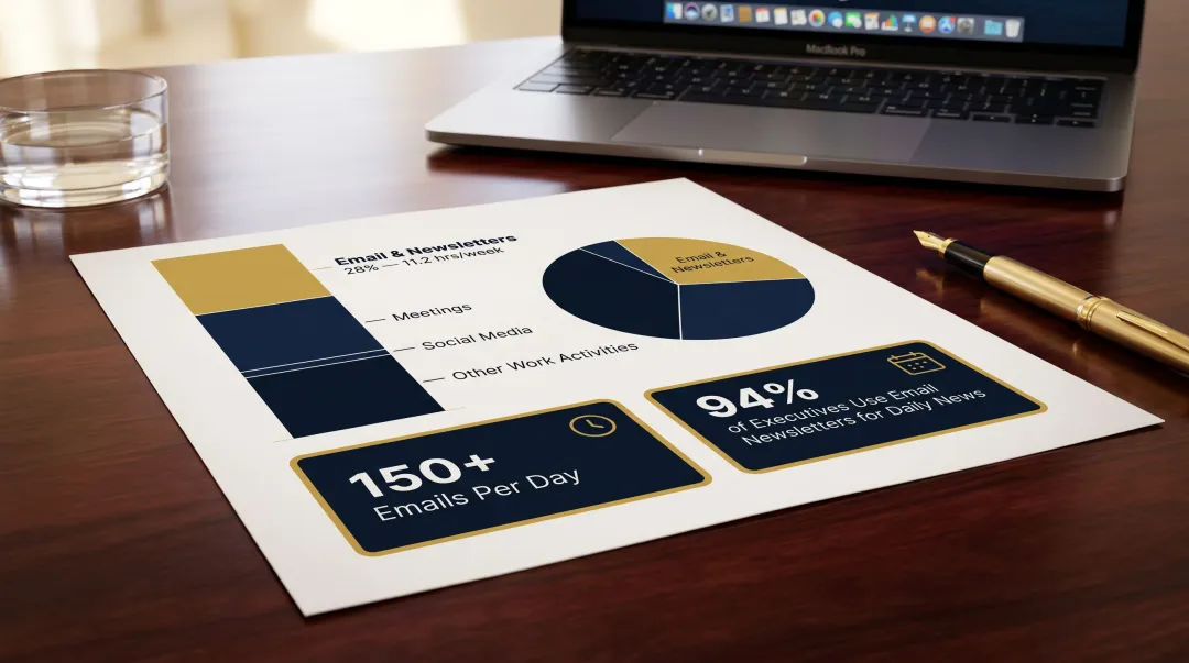 C-suite executive daily attention distribution across email social and meetings