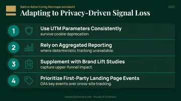 Four privacy-first native advertising attribution responses UTM parameters brand lift first-party data
