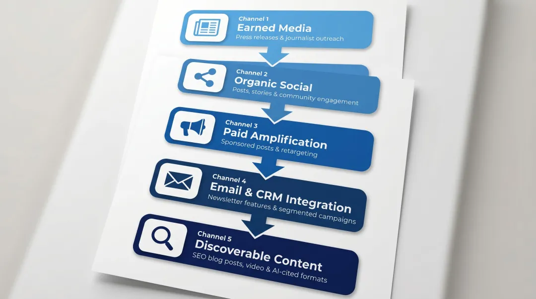 Five-channel omni-channel brand partnership distribution plan process flow diagram