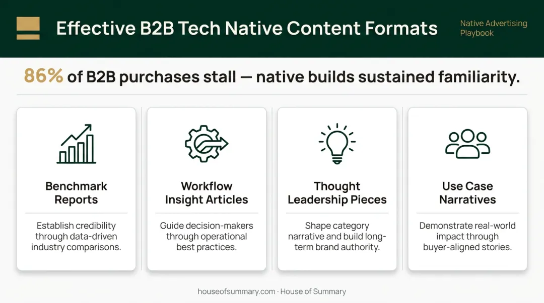 Four B2B tech native advertising content types and their strategic purpose
