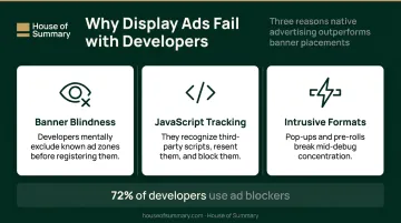 Three reasons traditional display ads fail developer audiences infographic